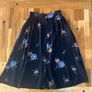 Vintage Pinstripe brand, A-line floral midi skirt